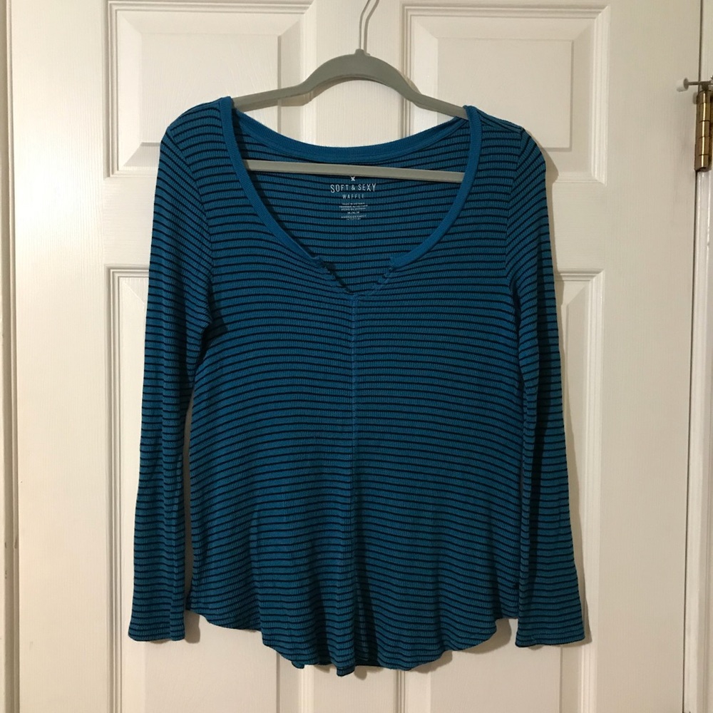 AEO Soft & Sexy Long Sleeve Waffle Tee